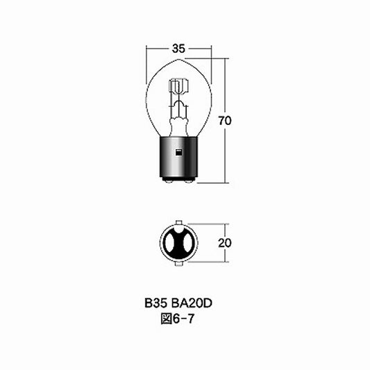 12V 25/25W B35 BA20D White