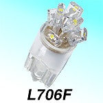Ｌビーム 12v ウエッジ 中 オレンジ 6個球LED