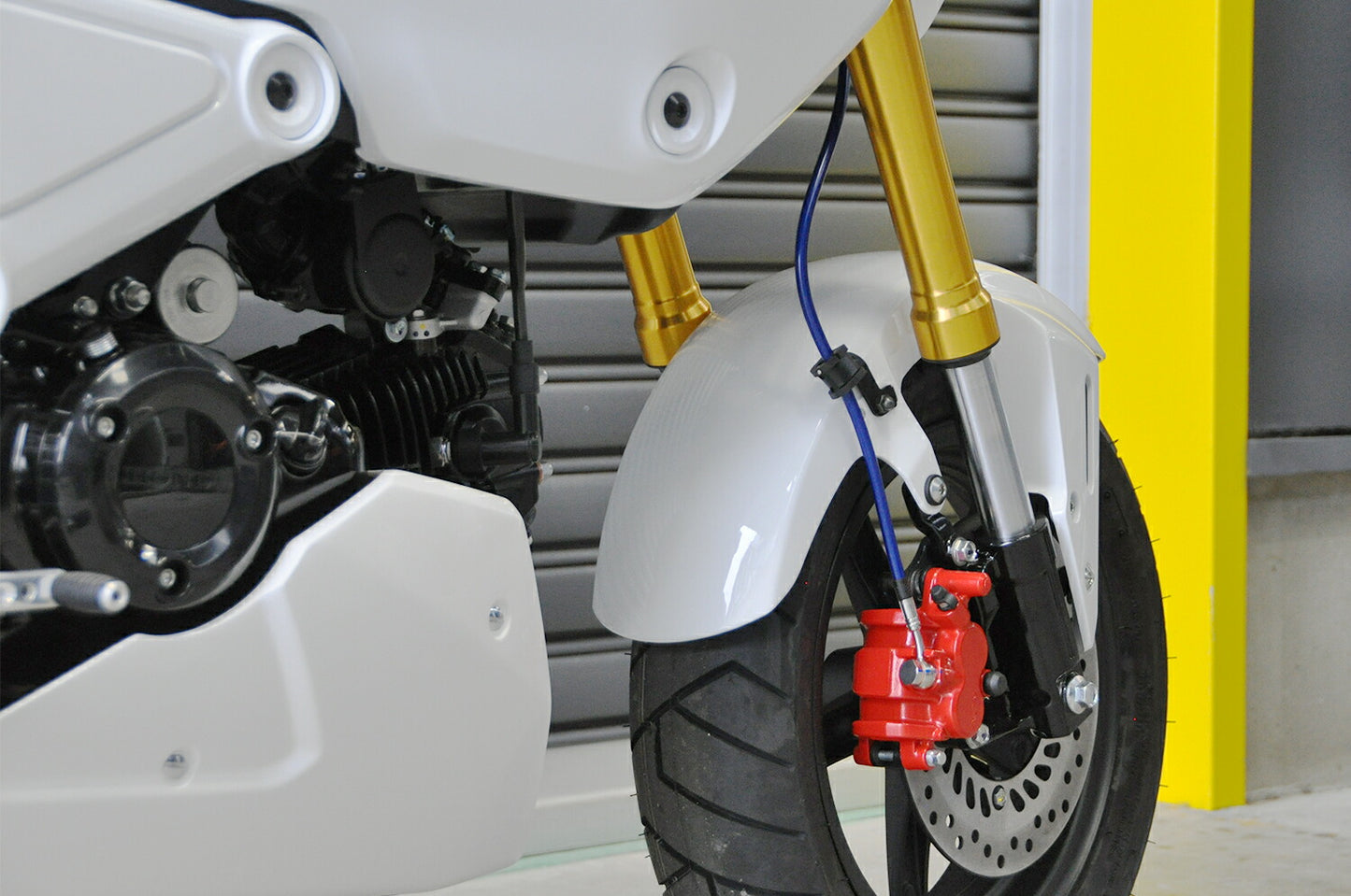 ステンメッシュブレーキホースキット クリアーブルー GROM グロム コンプリート