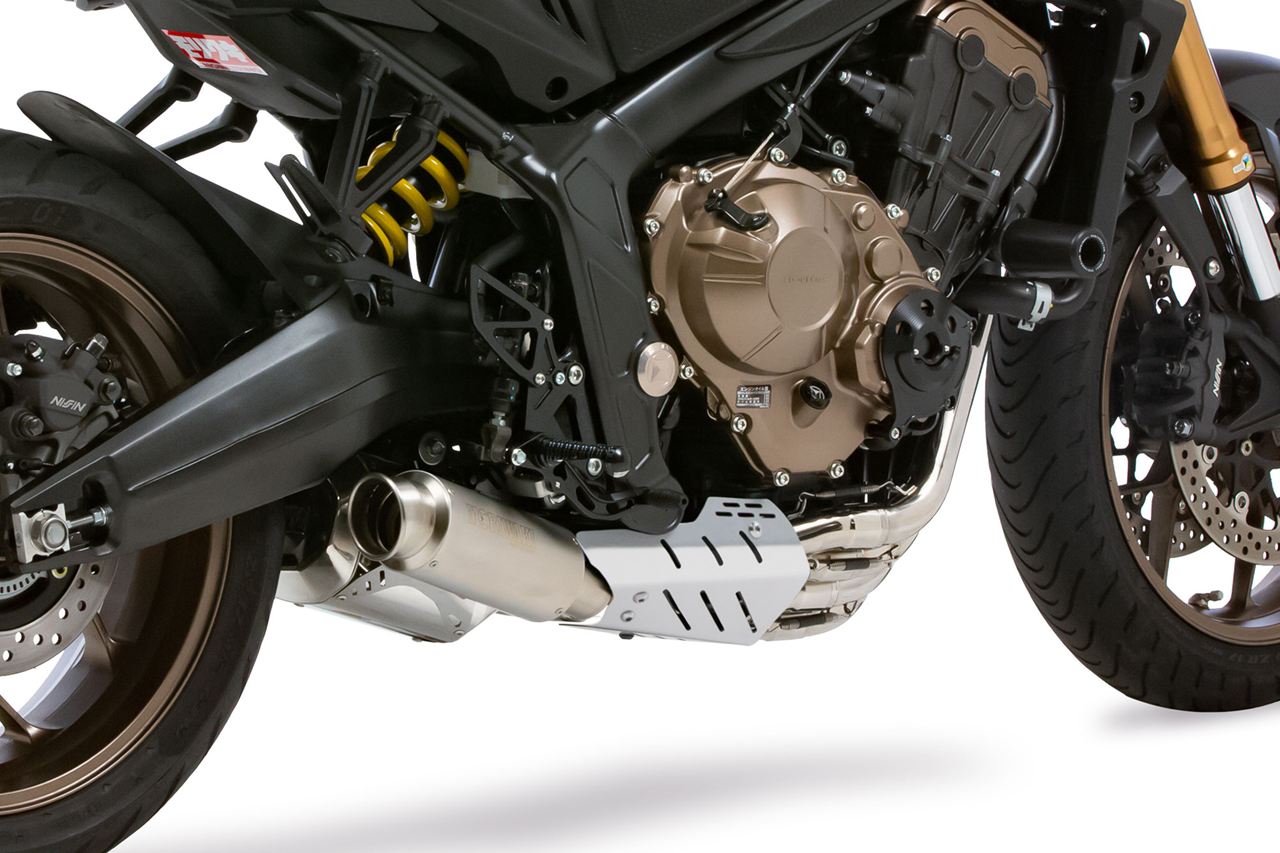 クロスショート エキゾーストガード CB650R 2019-2022/ 2023/ 2024- シルバーアルマイト