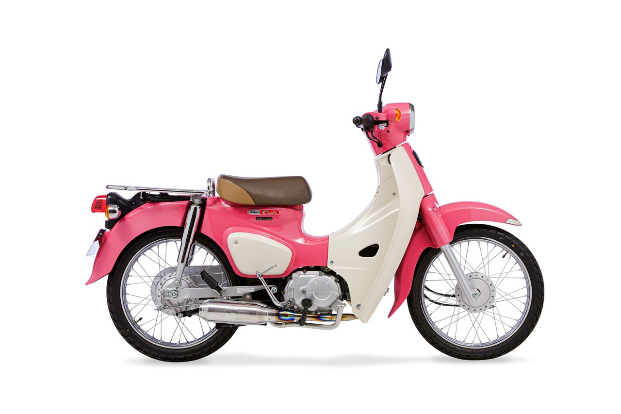 Full Exhaust Short Monster Super Cub 110 / Cross Cub 110 Exhaust Pipe Titanium Baked Color Heat Gradation