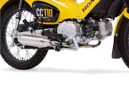 Full Exhaust Short Monster Super Cub 110 / Cross Cub 110 Exhaust Pipe Titanium Baked Color Heat Gradation