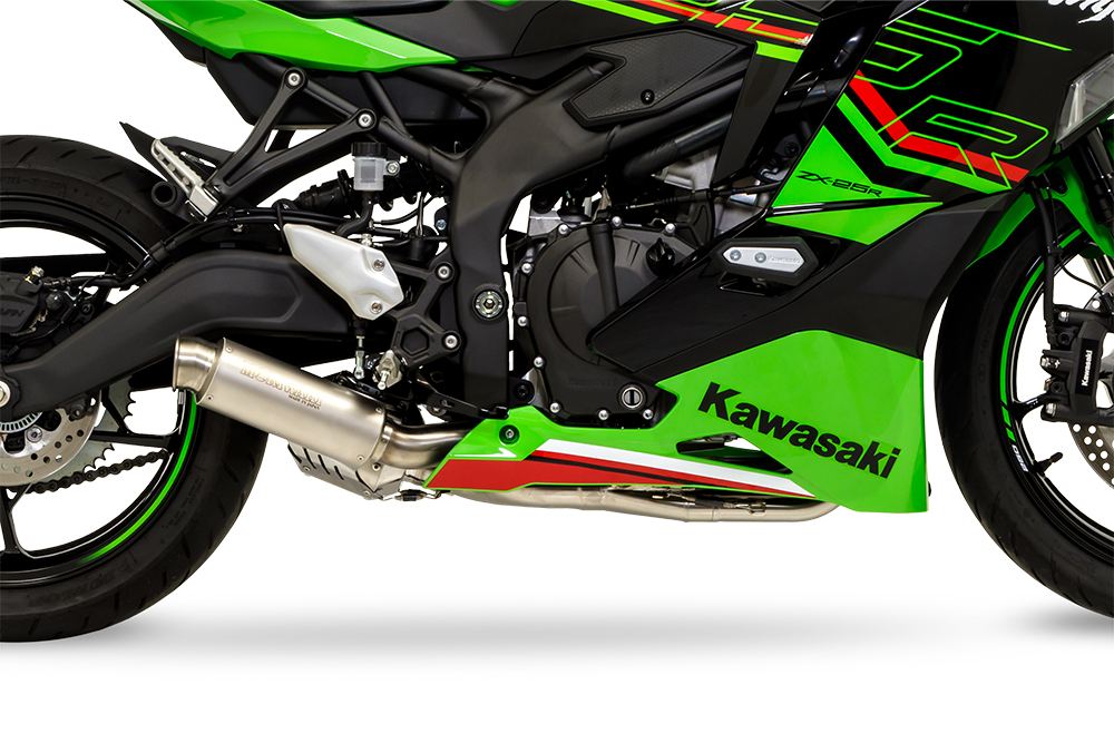 Full Exhaust Cross Short Zero Ninja ZX-25R 2023-2025 White Titanium Ninja
