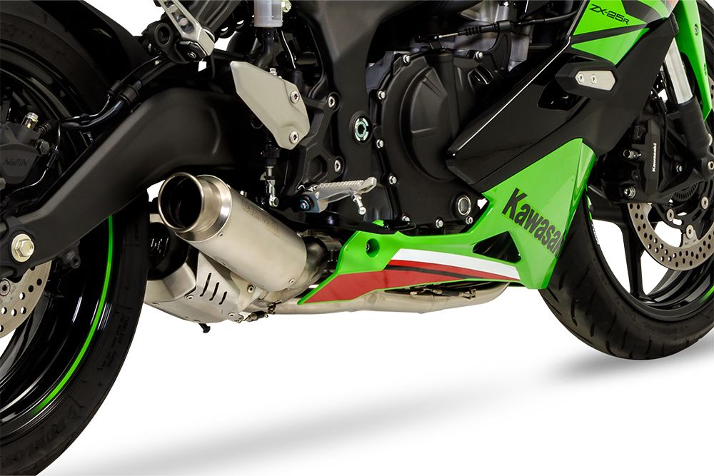 Full Exhaust Cross Short Zero Ninja ZX-25R 2023-2025 White Titanium Ninja