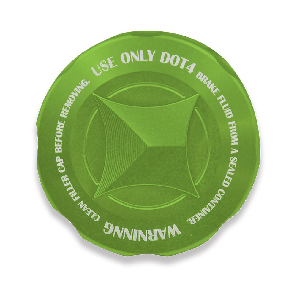 Master Cylinder Cap, GREEN, Green Alumite, M38xP4, 1 piece