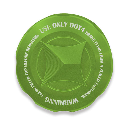 Master Cylinder Cap, GREEN, Green Alumite, M38xP4, 1 piece