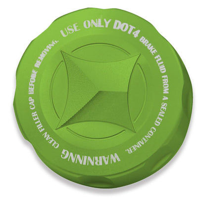Master Cylinder Cap, GREEN, Green Alumite, M38xP4, 1 piece
