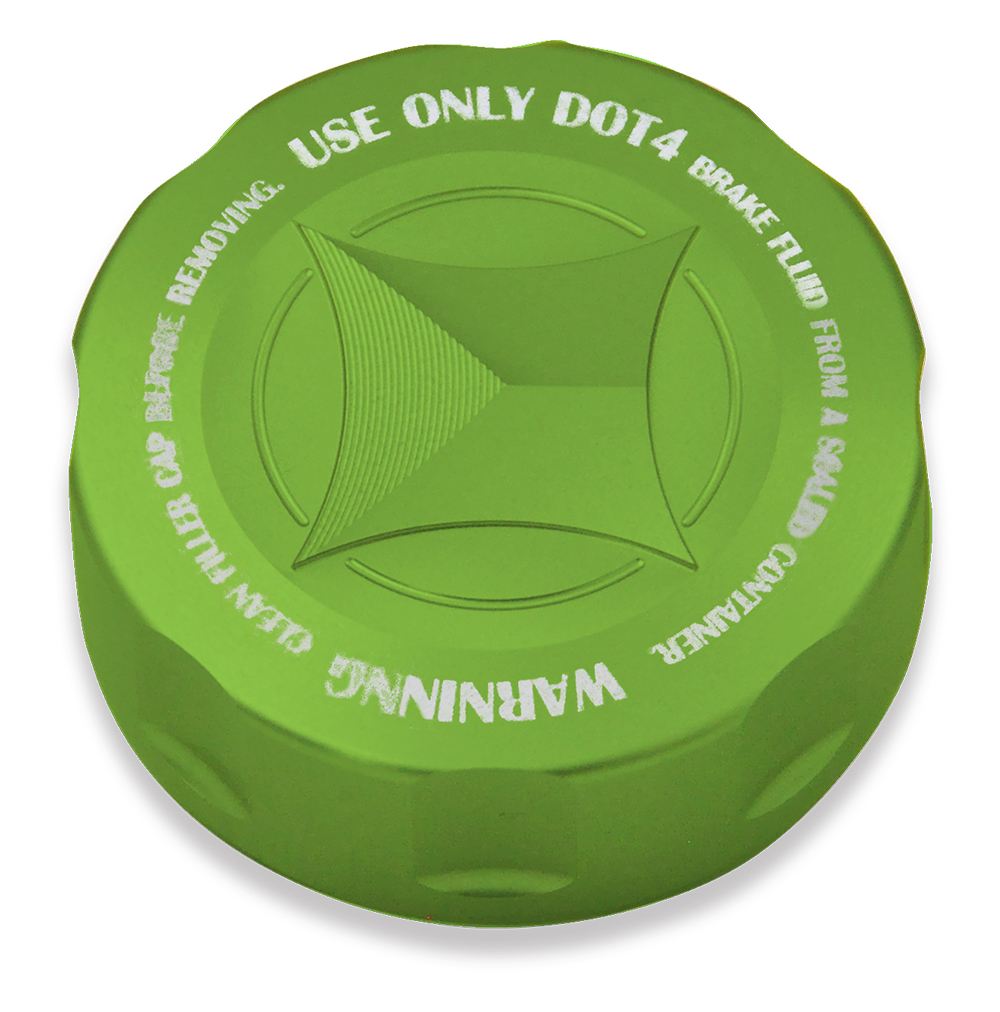 Master Cylinder Cap, GREEN, Green Alumite, M38xP4, 1 piece