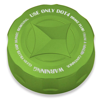 Master Cylinder Cap, GREEN, Green Alumite, M38xP4, 1 piece