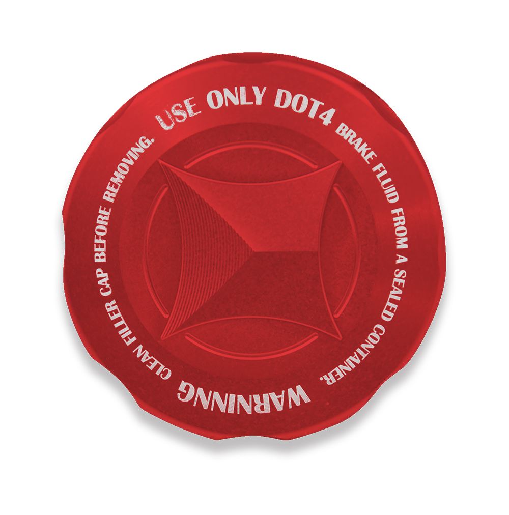 Master Cylinder Cap RED Red Alumite M38xP4 1 piece