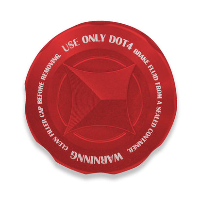 Master Cylinder Cap RED Red Alumite M38xP4 1 piece