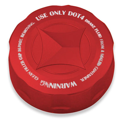 Master Cylinder Cap RED Red Alumite M38xP4 1 piece