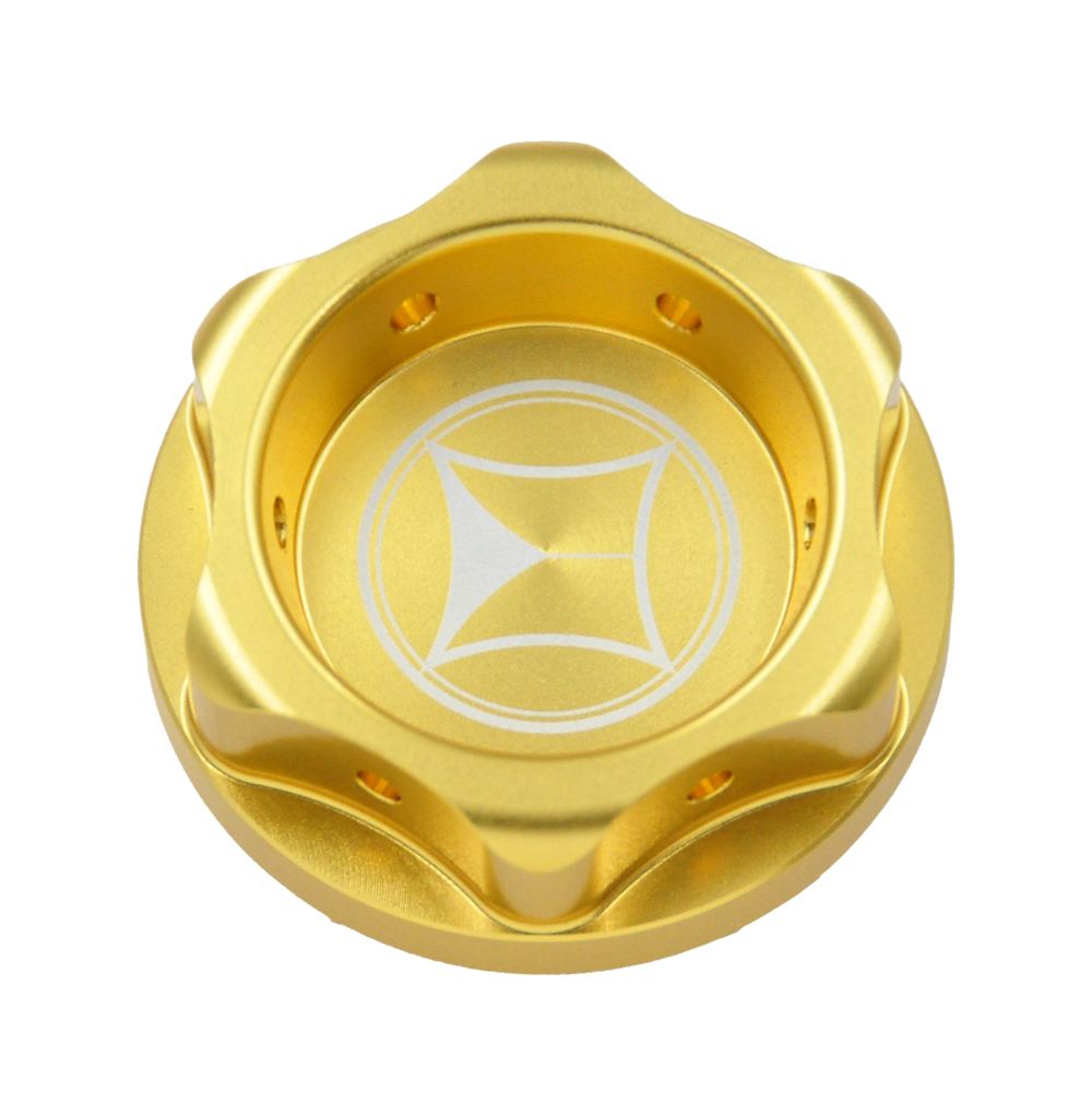 Oil Filler Cap M20XP1.5 Crown Type Gold Anodized 1 pc.