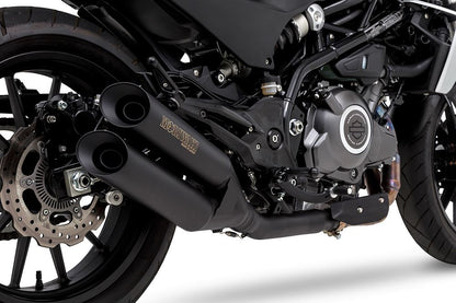 Slip-on Exhaust Cross Twin X350 2023- Black Heat-resistant Black Paint Harley