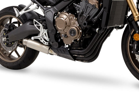 Full Exhaust Cross Short Zero CBR650R / CB650R '19-22/23/24- Black Heat-Resistant Black Paint / White Titanium