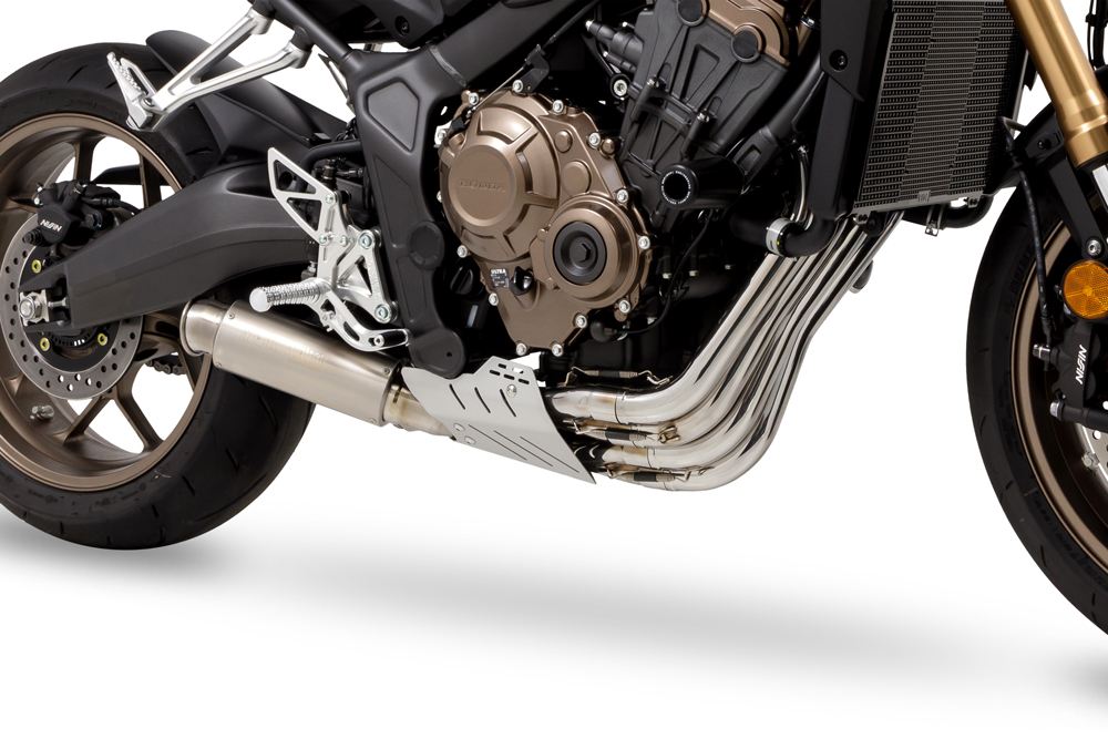 Full Exhaust Cross Short Zero CBR650R / CB650R '19-22/23/24- SUS Polish/White Titanium