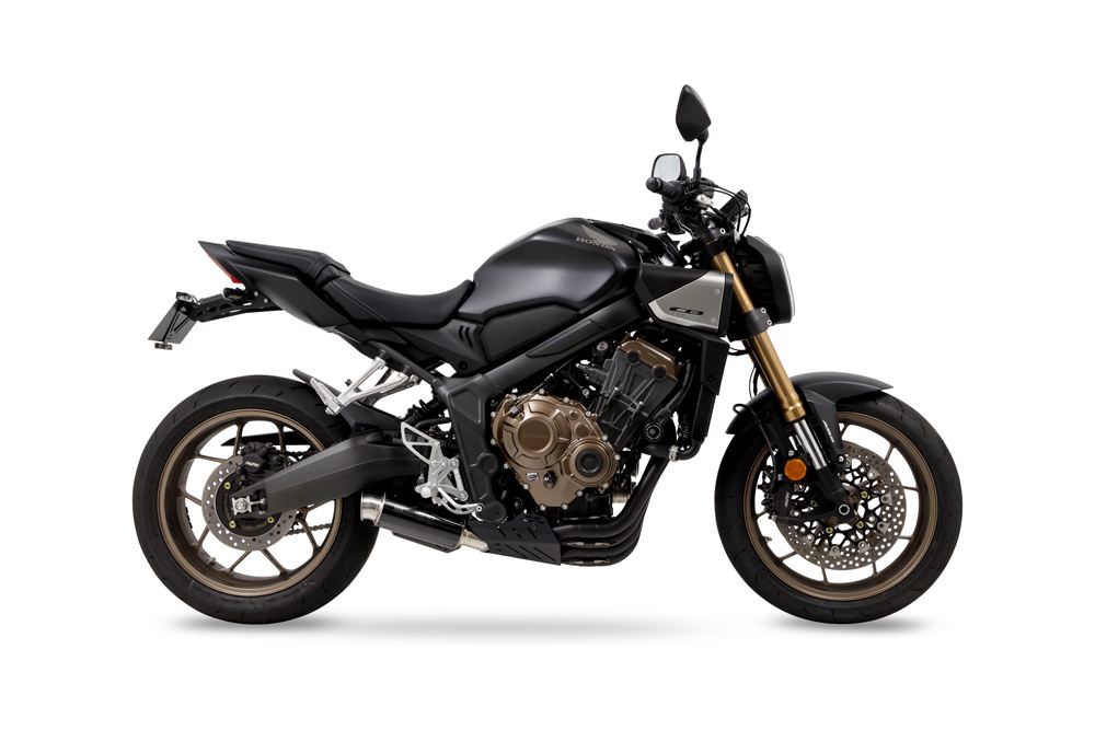 Full Exhaust Cross Short Zero CBR650R/CB650R 2019-2022/2023/2024- Black Heat-Resistant Black Coating/Black Pearl Kai Black Gloss