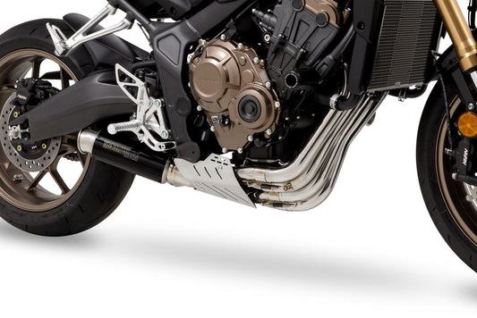 Full Exhaust Cross Short Zero CBR650R/CB650R 2019-2022/2023/2024- SUS Polish/Black Pearl Kai Black Gloss