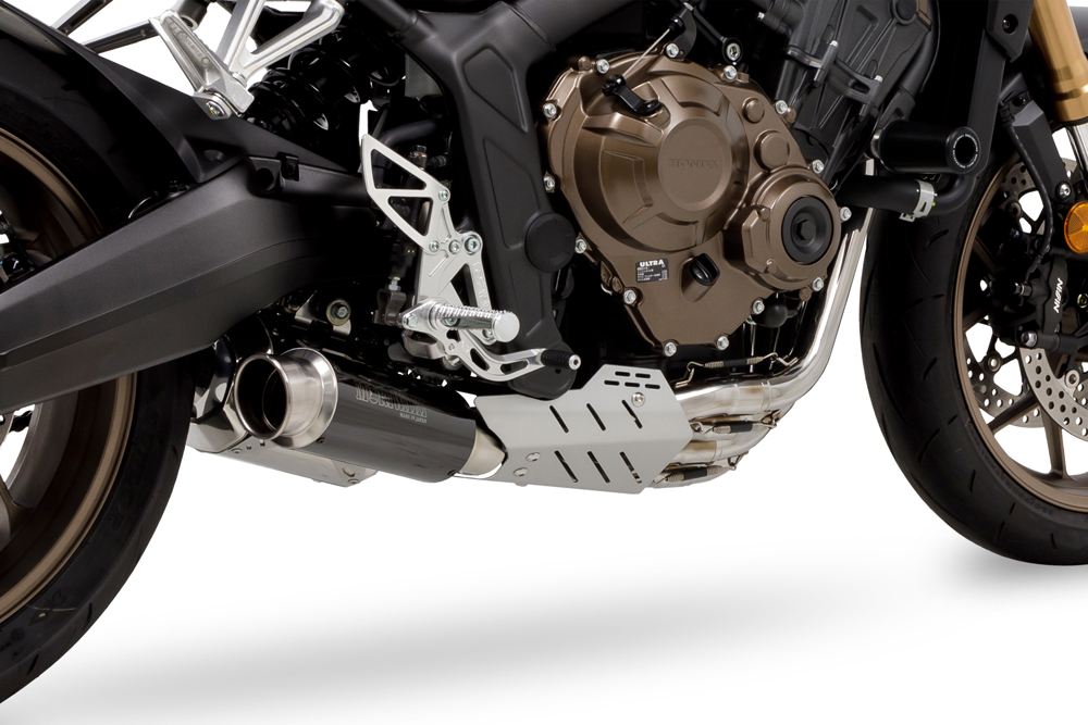 Full Exhaust Cross Short Zero CBR650R/CB650R 2019-2022/2023/2024- SUS Polish/Black Pearl Kai Black Gloss
