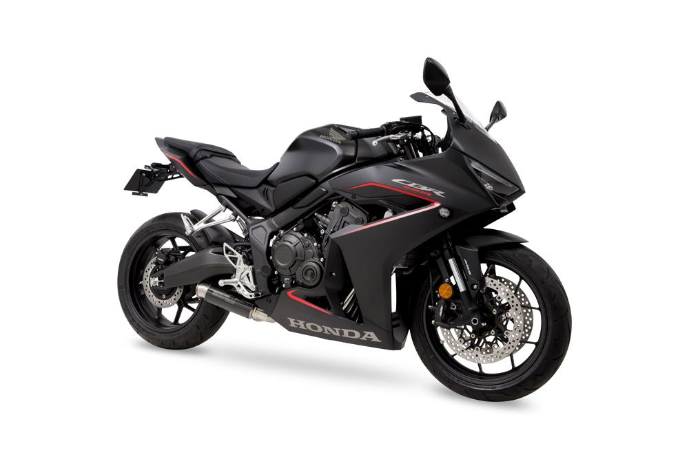 Full Exhaust Cross Short Zero CBR650R/CB650R 2019-2022/2023/2024- SUS Polish/Black Pearl Kai Black Gloss