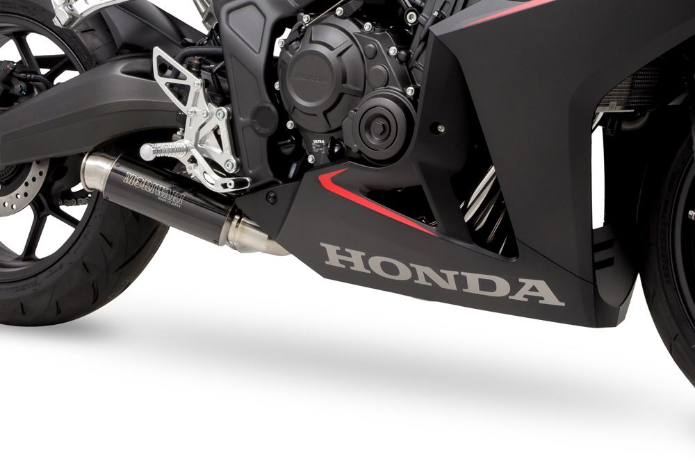Full Exhaust Cross Short Zero CBR650R/CB650R 2019-2022/2023/2024- SUS Polish/Black Pearl Kai Black Gloss