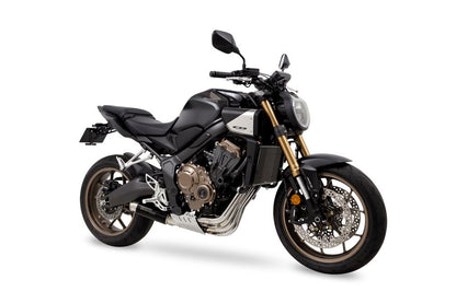 Full Exhaust Cross Short Zero CBR650R/CB650R 2019-2022/2023/2024- SUS Polish/Black Pearl Kai Black Gloss