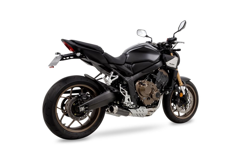 Full Exhaust Cross Short Zero CBR650R/CB650R 2019-2022/2023/2024- SUS Polish/Black Pearl Kai Black Gloss
