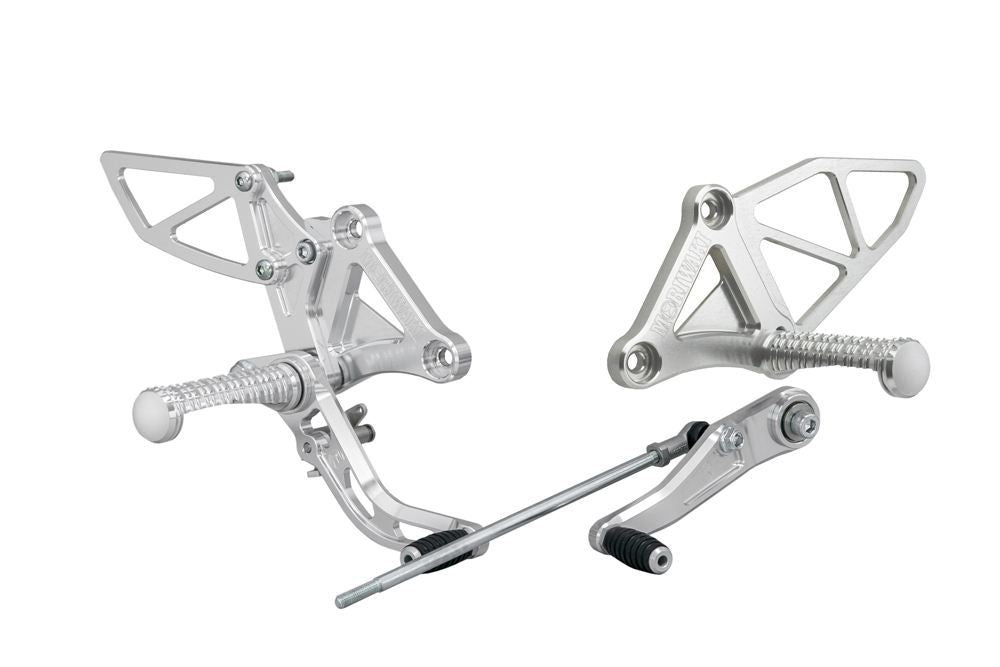 Rear Sets Kit SV CBR650R/CB650R 2019-20/ 2021-22/ 2023/ 2024 Silver Anodized 1 Set