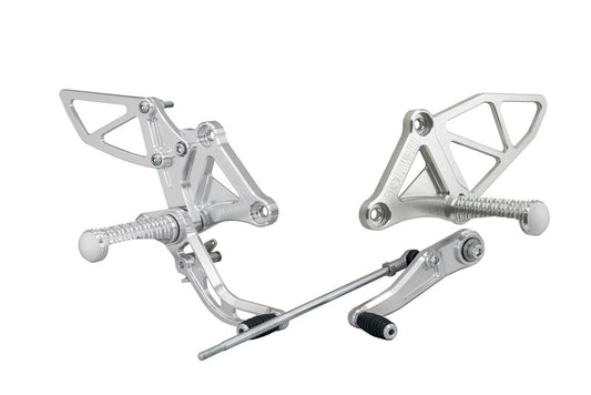 Rear Sets Kit SV CBR650R/CB650R 2019-20/ 2021-22/ 2023/ 2024 Silver Anodized 1 Set