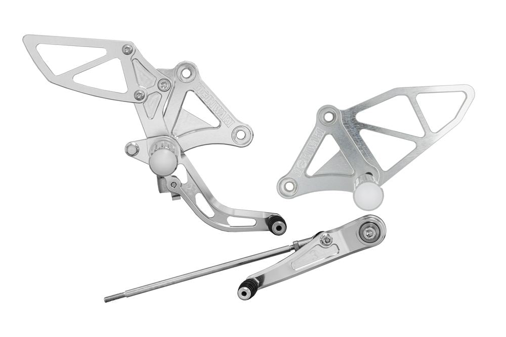 Rear Sets Kit SV CBR650R/CB650R 2019-20/ 2021-22/ 2023/ 2024 Silver Anodized 1 Set