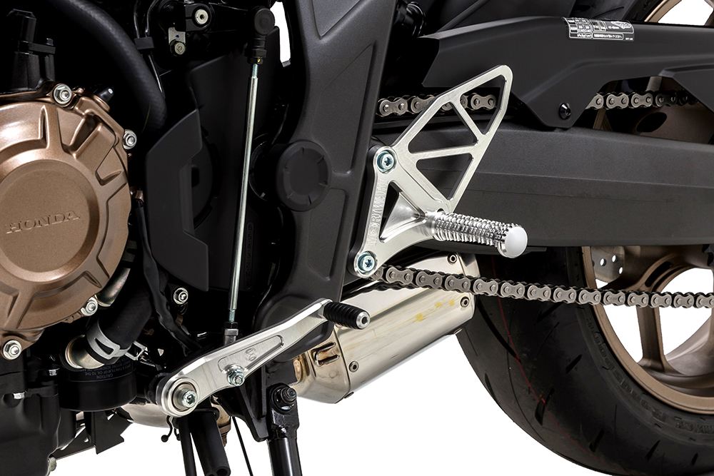 Rear Sets Kit SV CBR650R/CB650R 2019-20/ 2021-22/ 2023/ 2024 Silver Anodized 1 Set