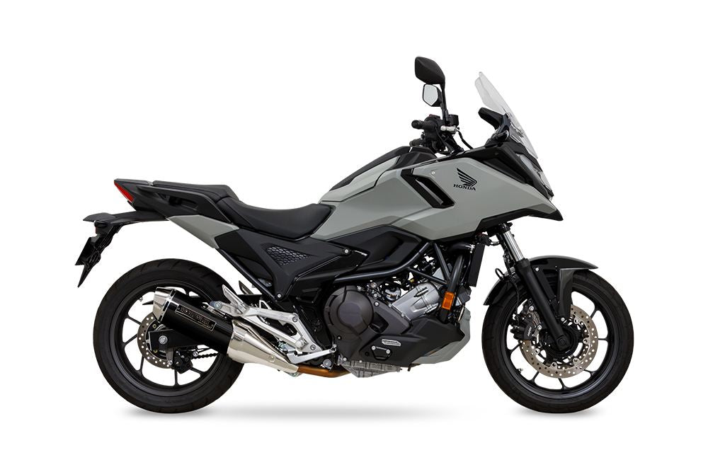 Slip-On Exhaust MX NC750X NC750X DCT 21-24/25- Black Pearl-Kai/Gloss Black