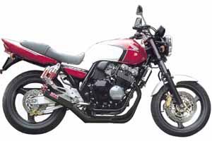 Full Exhaust System, One-Piece, Black, CB400SF H-V 99-07 CB400SB 05-06, Black Heat-Resistant Paint