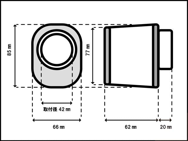 パワーフィルター オーバルタイプ メッキ φ42mm 1個 汎用