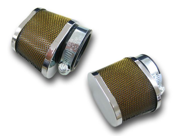 パワーフィルター オーバルタイプ メッキ φ48mm 2個セット 汎用