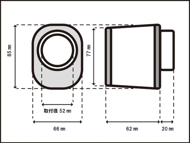パワーフィルター オーバルタイプ メッキ φ52mm 4個セット 汎用