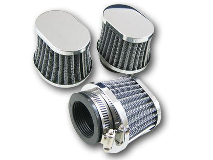 Power Filter Oval Taper Type Chrome Plated φ42mm 3-Piece Set Universal