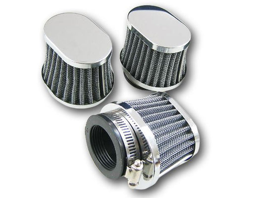 パワーフィルター オーバルテーパータイプ メッキ φ42mm 3個セット 汎用