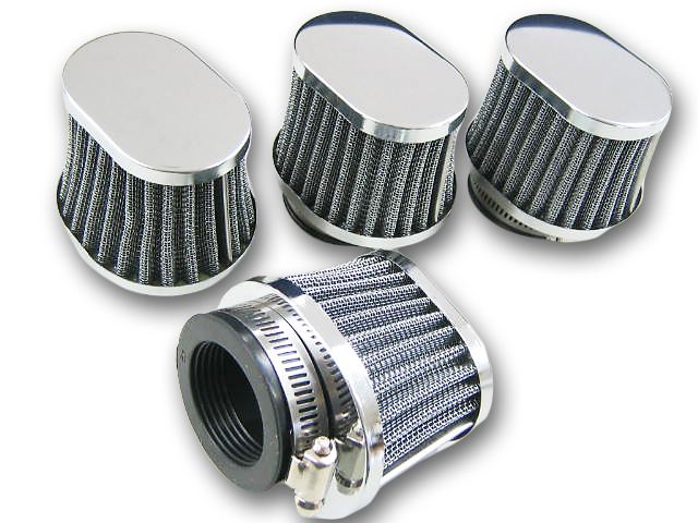パワーフィルター オーバルテーパータイプ メッキ φ48mm 4個セット 汎用
