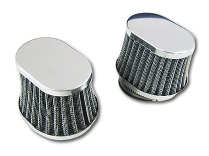パワーフィルター オーバルテーパータイプ メッキ φ52mm 2個セット 汎用