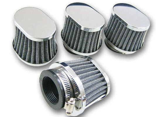 パワーフィルター オーバルテーパータイプ メッキ φ52mm 4個セット 汎用