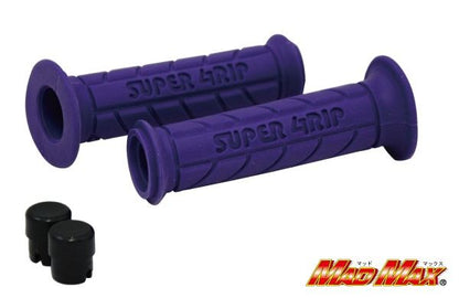 スーパーグリップ 貫通タイプ パープル 120mm 汎用 7/8インチ(22.2mm)ハンドル用