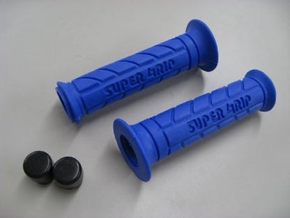 スーパーグリップ 貫通タイプ ブルー 120mm 汎用 7/8インチ(22.2mm)ハンドル用