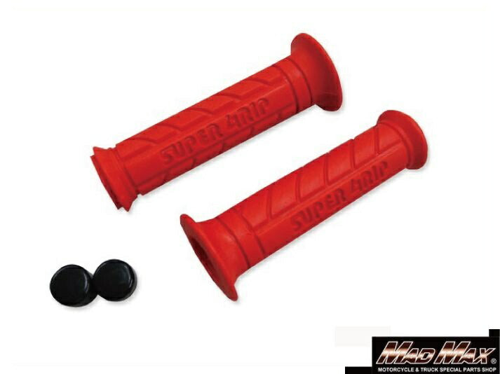 スーパーグリップ 貫通タイプ レッド 120mm 汎用 7/8インチ(22.2mm)ハンドル用