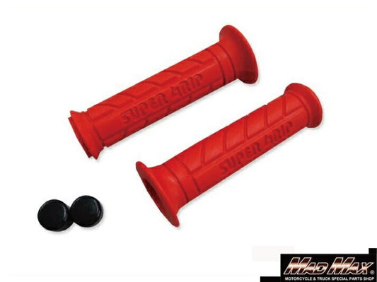 スーパーグリップ 貫通タイプ レッド 120mm 汎用 7/8インチ(22.2mm)ハンドル用