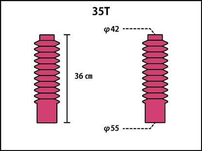 フロントフォークブーツ レッド 35Tサイズ 汎用