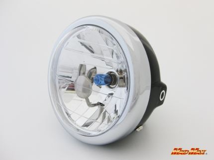 ミニバイク用 マルチリフレクターヘッドライト ブラックケース 130φ 汎用