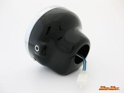 ミニバイク用 マルチリフレクターヘッドライト ブラックケース 130φ 汎用