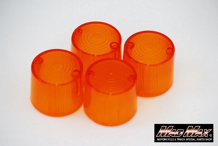 Round European Turn Signal Lenses, Amber, Set of 4, Universal