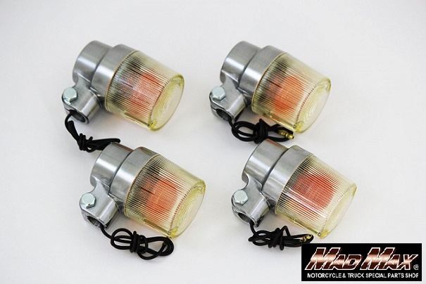 Round European Style Turn Signals, Amber, Set of 4, Universal